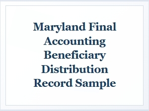 Maryland Estate Distribution Record Sample
